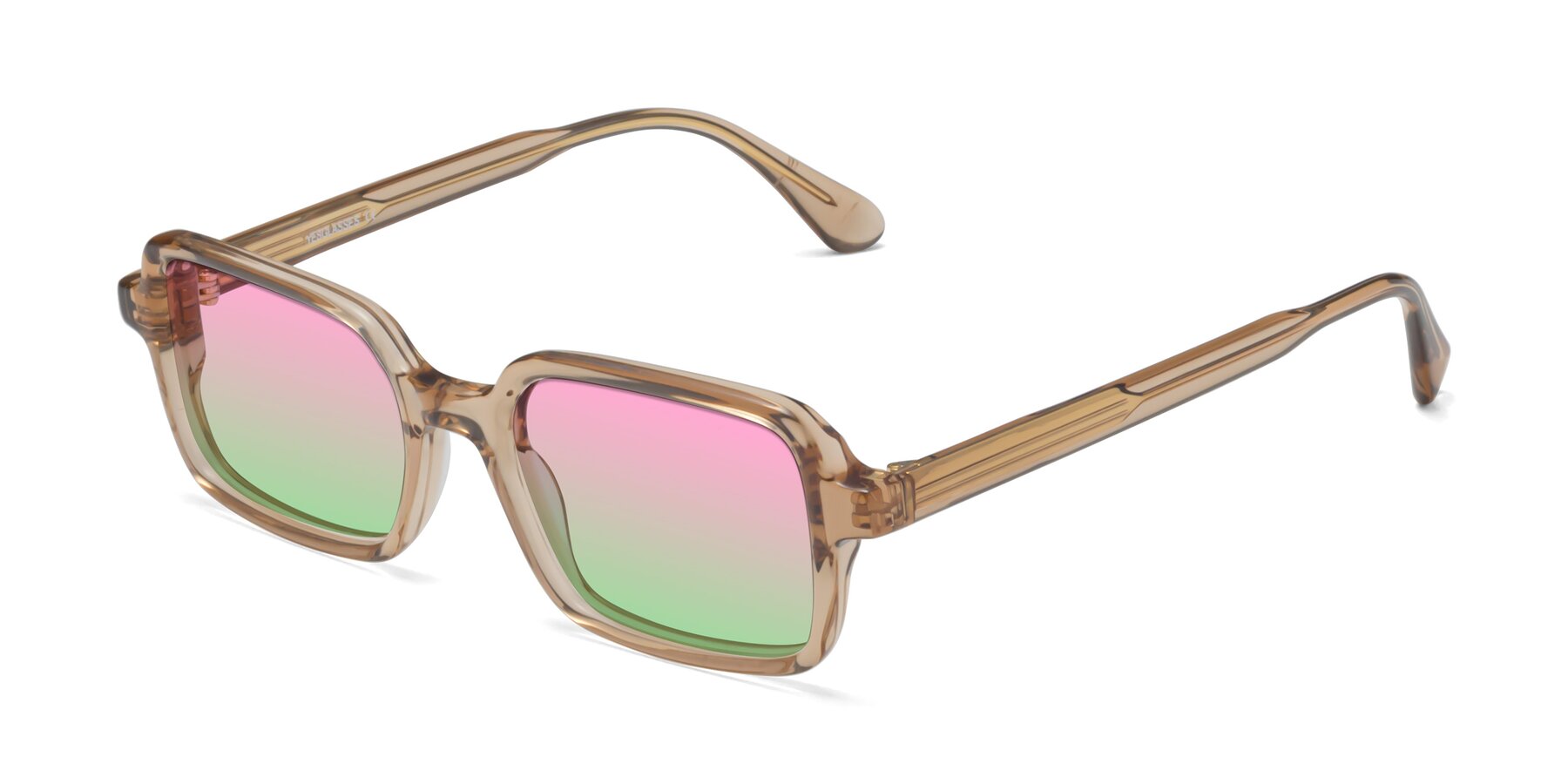 Angle of Canuto in Caramel with Pink / Green Gradient Lenses