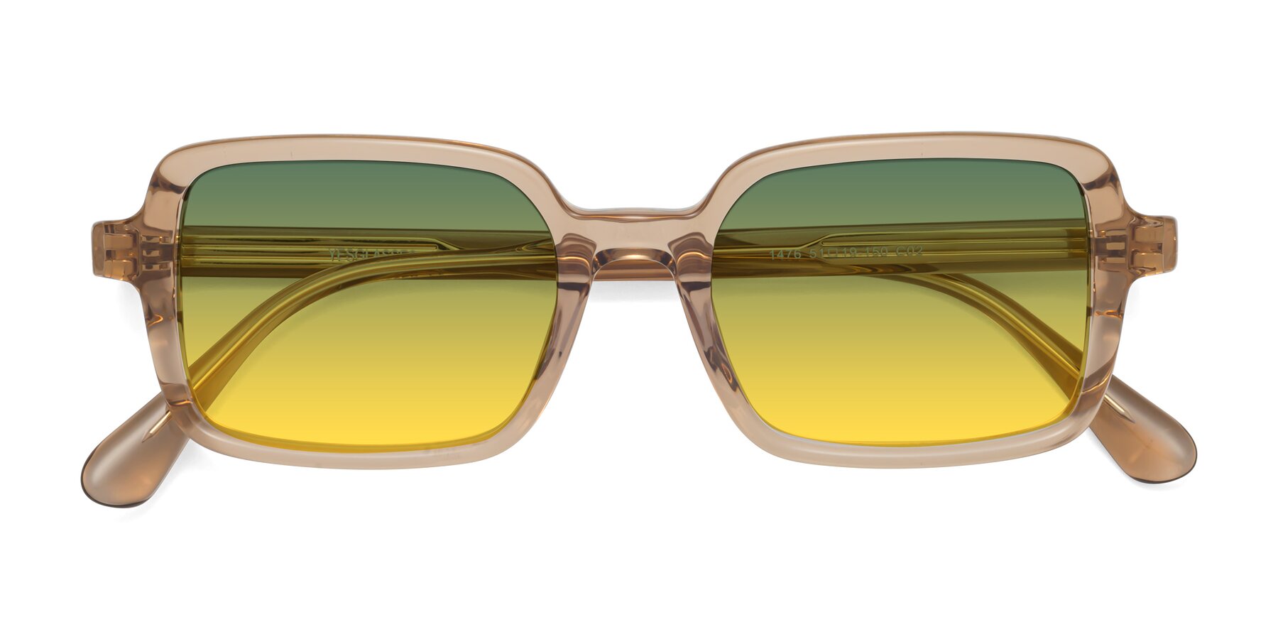 Folded Front of Canuto in Caramel with Green / Yellow Gradient Lenses