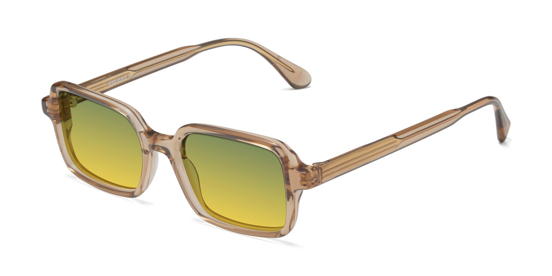 Angle of Canuto in Caramel with Green / Yellow Gradient Lenses