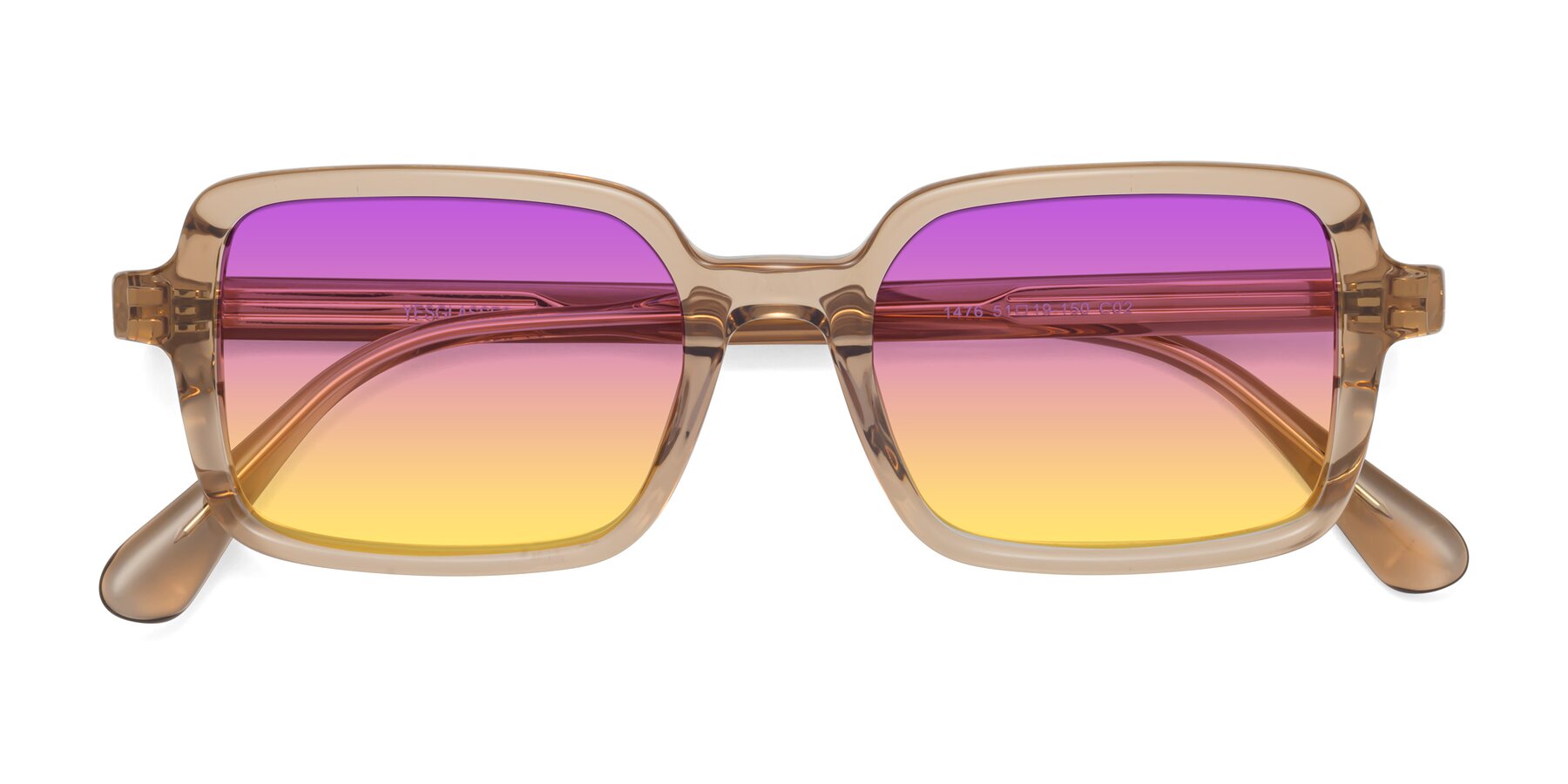 Folded Front of Canuto in Caramel with Purple / Yellow Gradient Lenses
