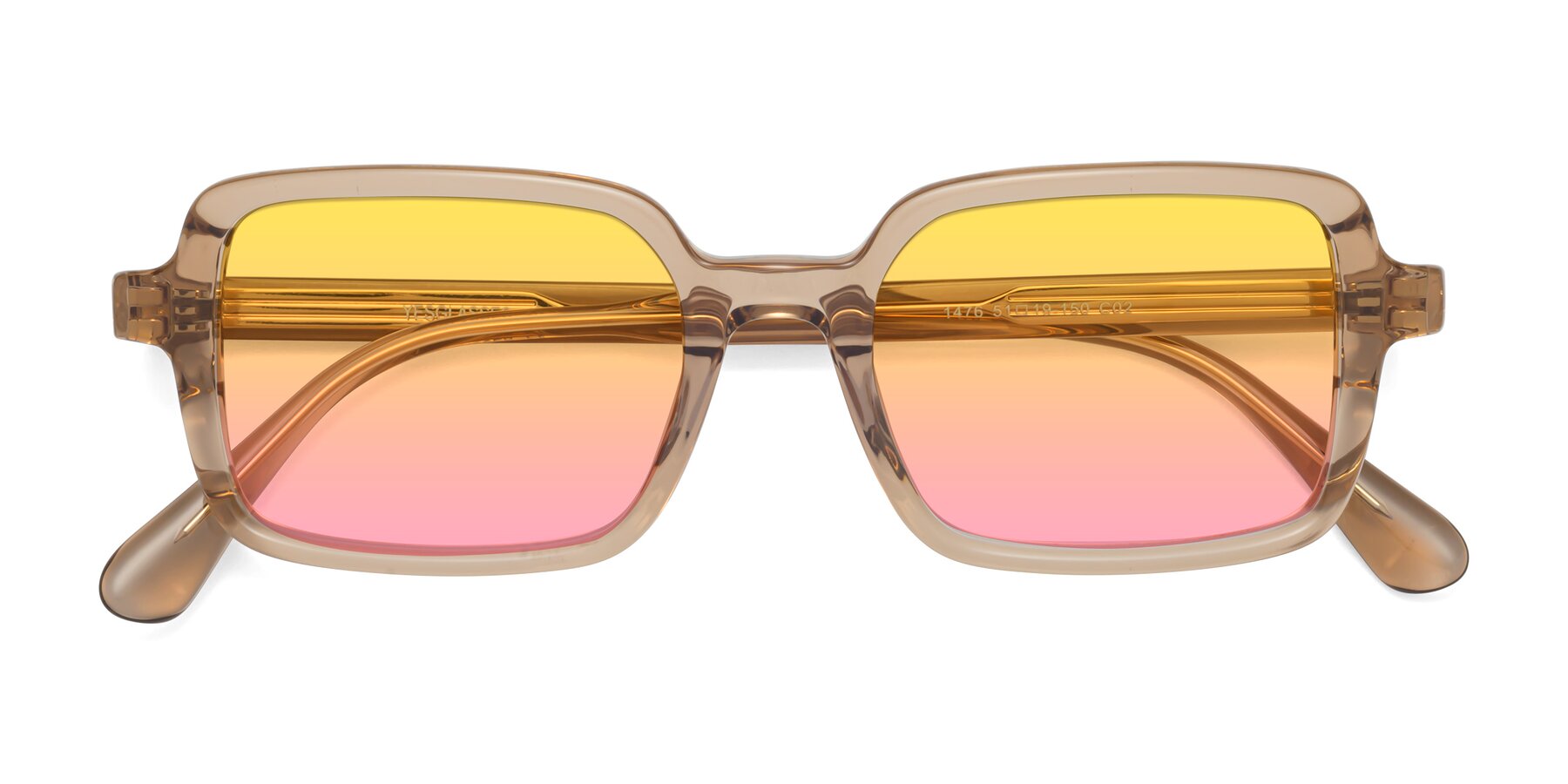Folded Front of Canuto in Caramel with Yellow / Pink Gradient Lenses