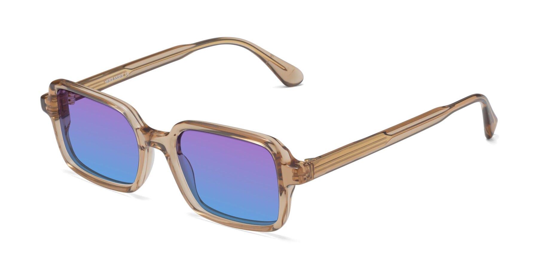 Angle of Canuto in Caramel with Purple / Blue Gradient Lenses