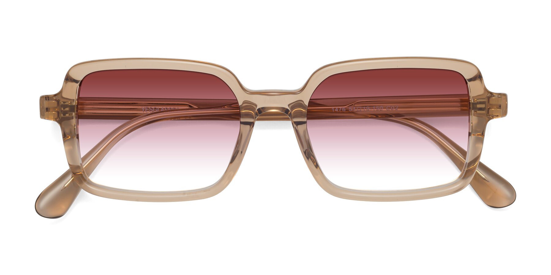 Folded Front of Canuto in Caramel with Garnet Gradient Lenses