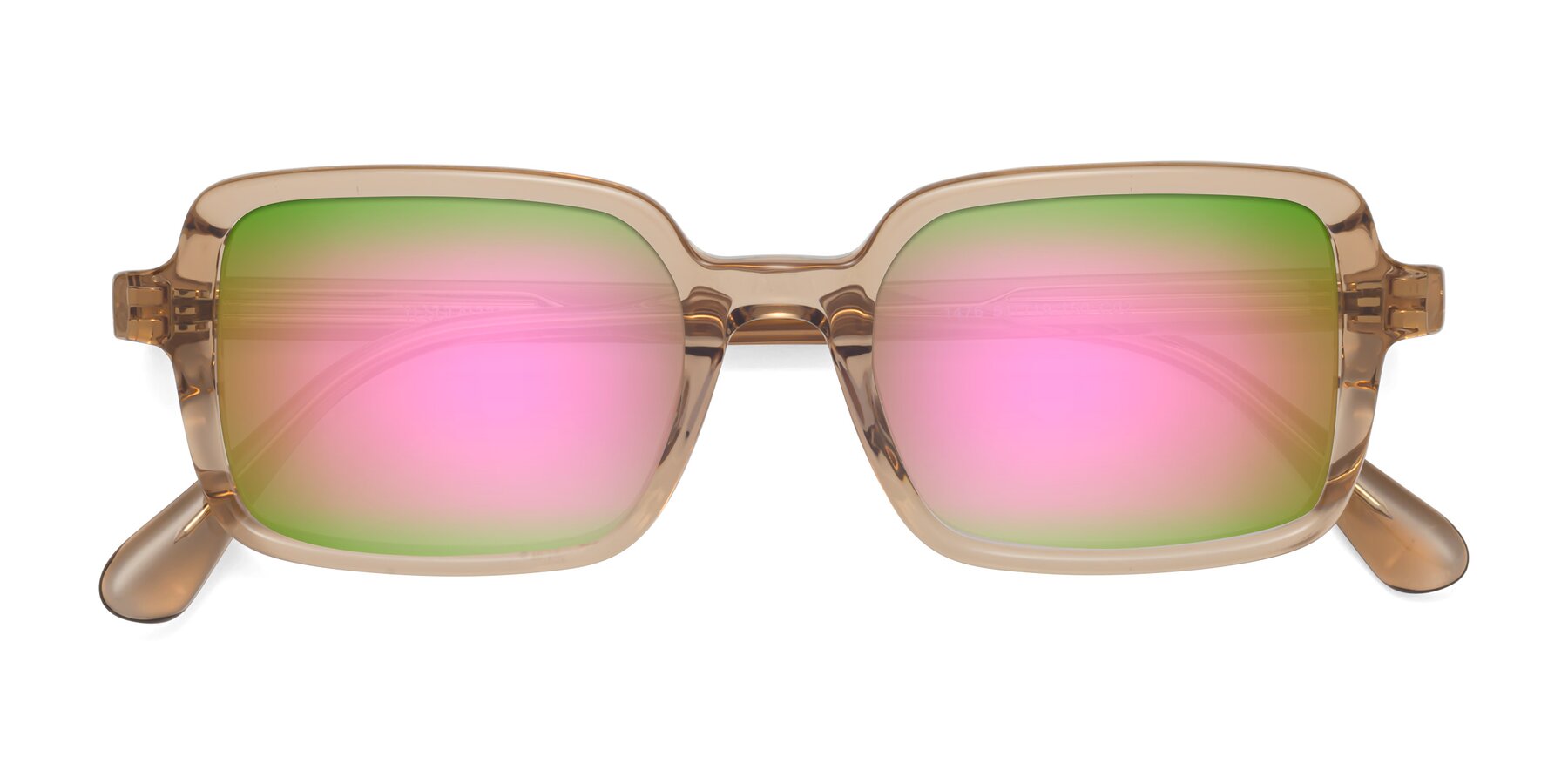 Folded Front of Canuto in Caramel with Pink Mirrored Lenses