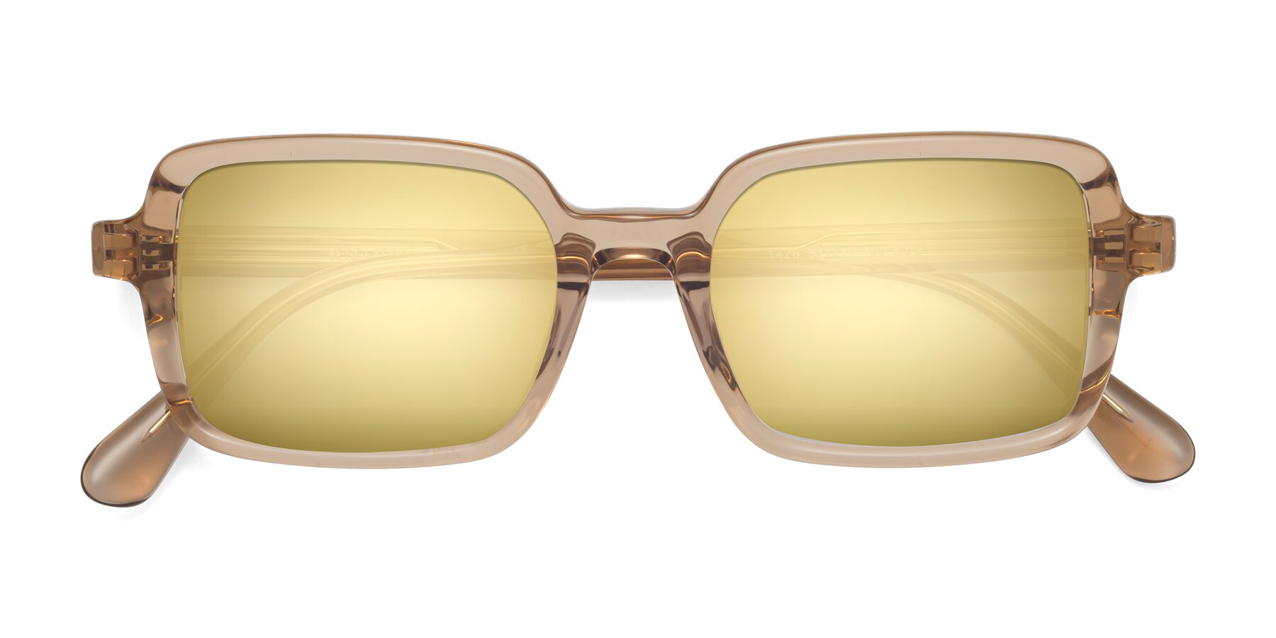 Folded Front of Canuto in Caramel with Gold Mirrored Lenses