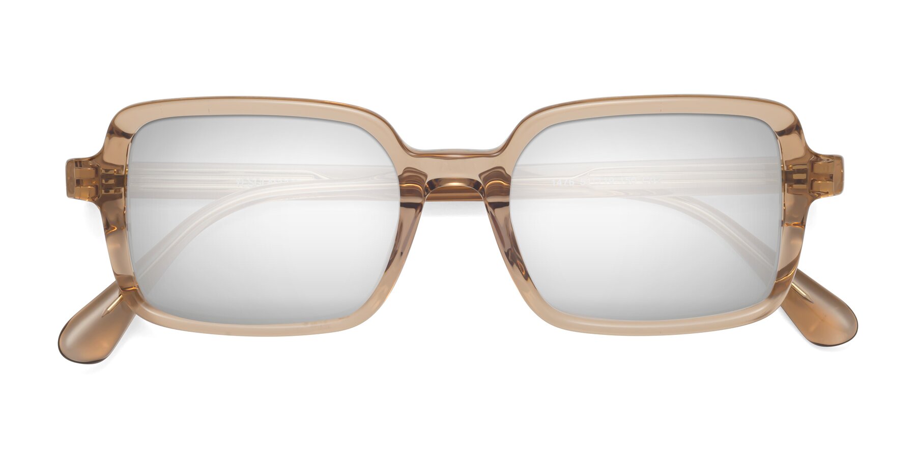 Folded Front of Canuto in Caramel with Silver Mirrored Lenses