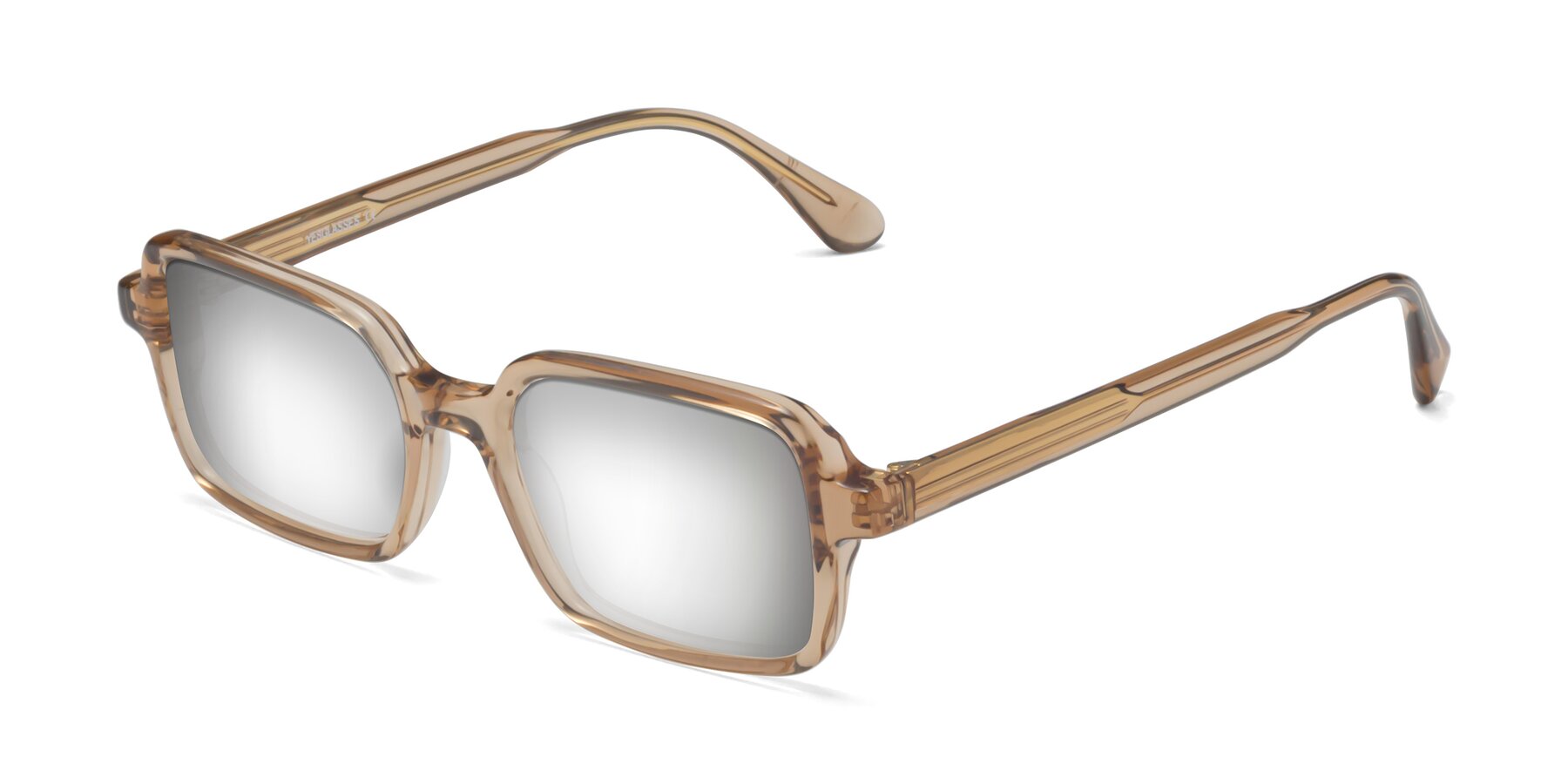Angle of Canuto in Caramel with Silver Mirrored Lenses