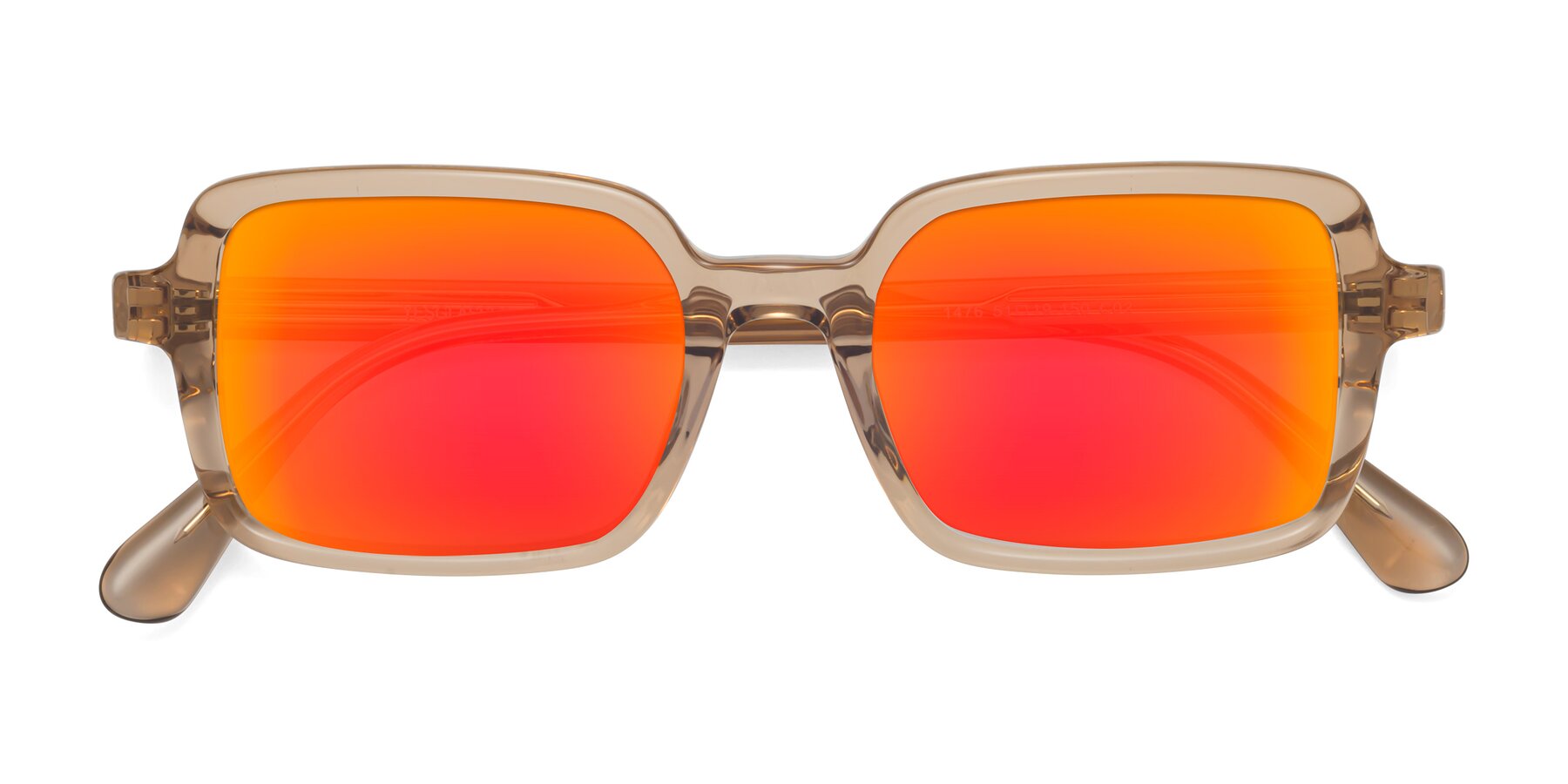 Folded Front of Canuto in Caramel with Red Gold Mirrored Lenses