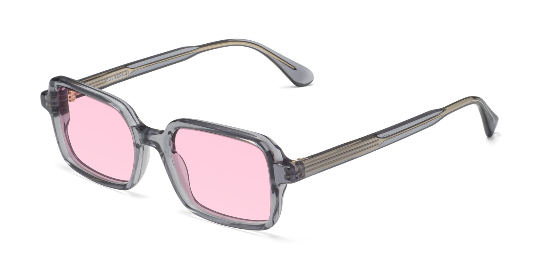 Angle of Canuto in Transparent Gray with Light Pink Tinted Lenses
