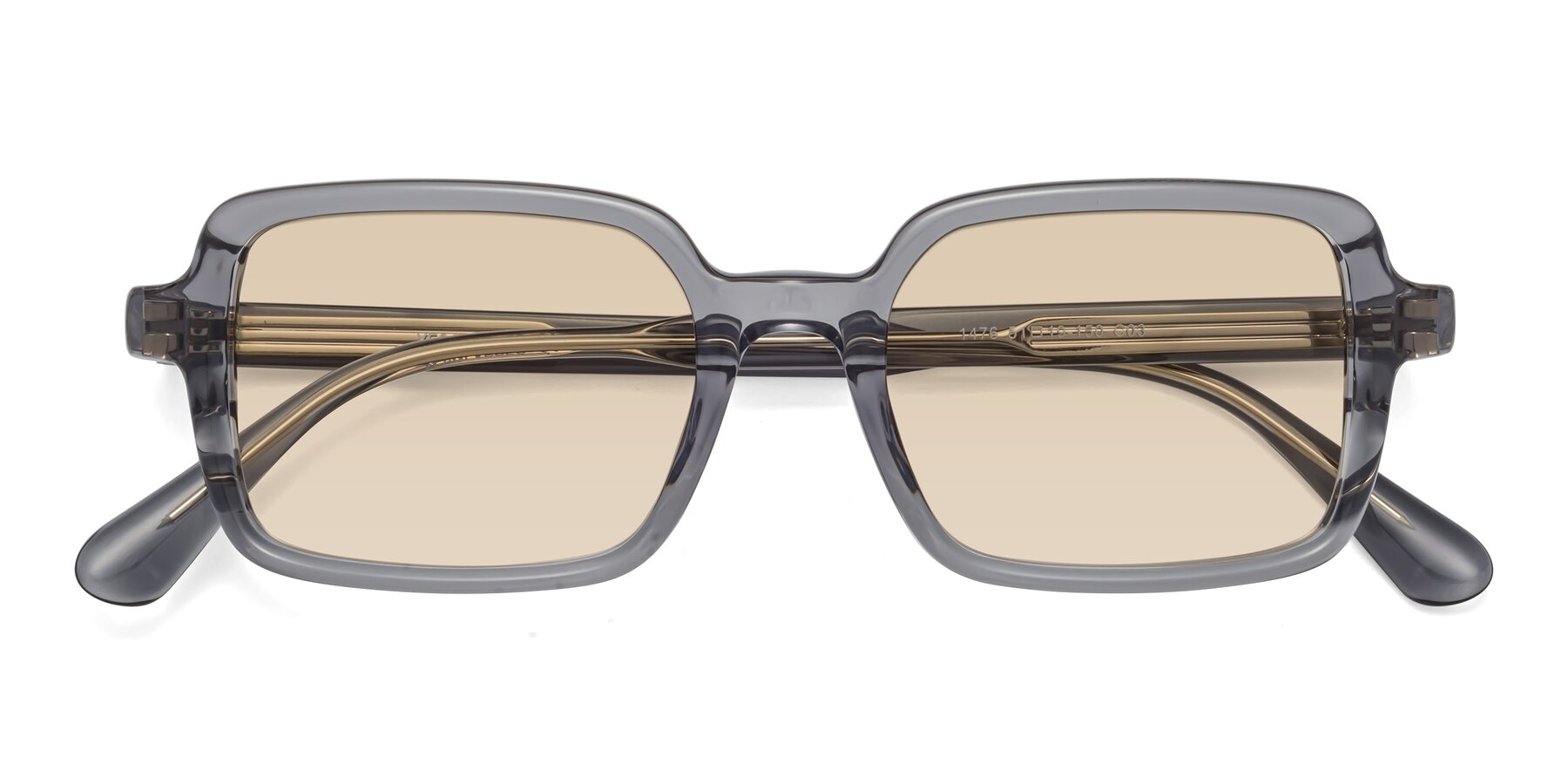 Folded Front of Canuto in Transparent Gray with Light Brown Tinted Lenses