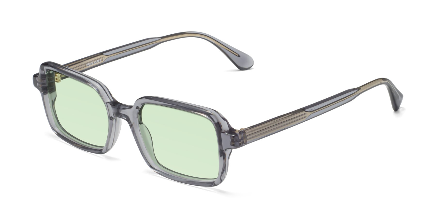 Angle of Canuto in Transparent Gray with Light Green Tinted Lenses