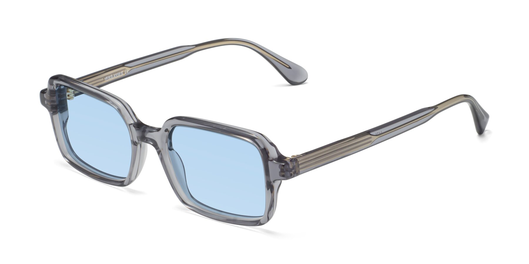 Angle of Canuto in Transparent Gray with Light Blue Tinted Lenses