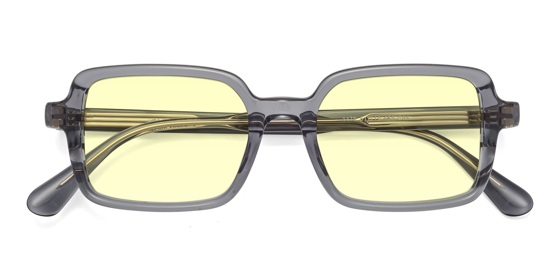 Folded Front of Canuto in Transparent Gray with Light Yellow Tinted Lenses