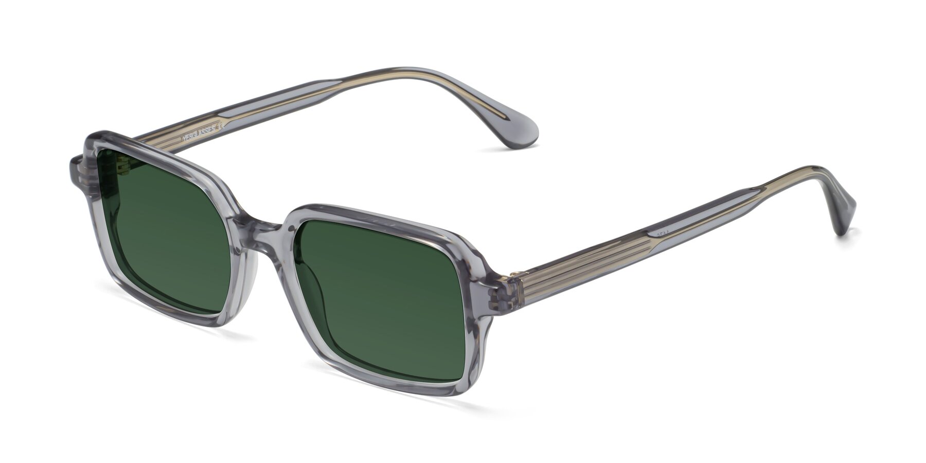 Angle of Canuto in Transparent Gray with Green Tinted Lenses