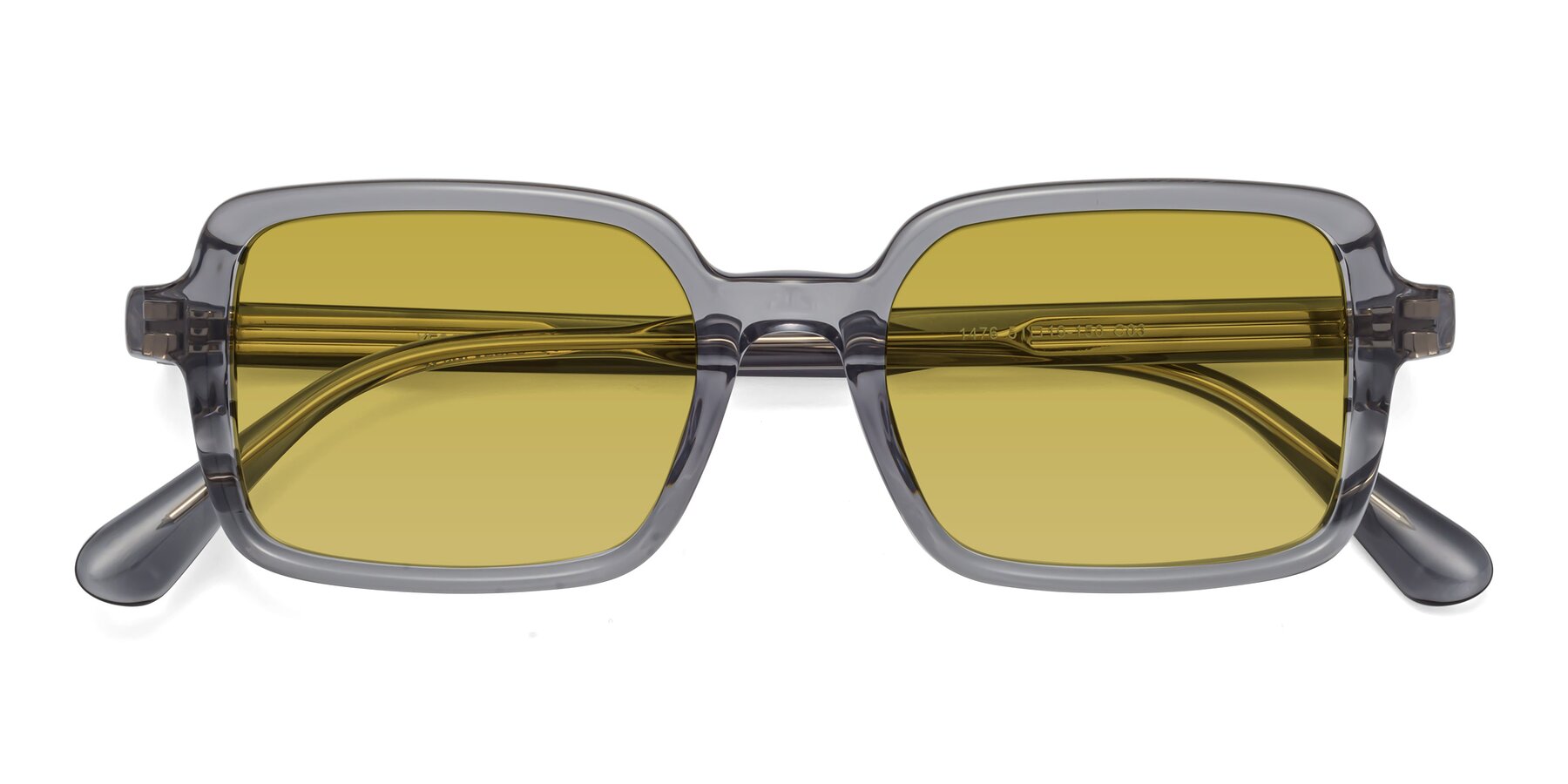 Folded Front of Canuto in Transparent Gray with Champagne Tinted Lenses