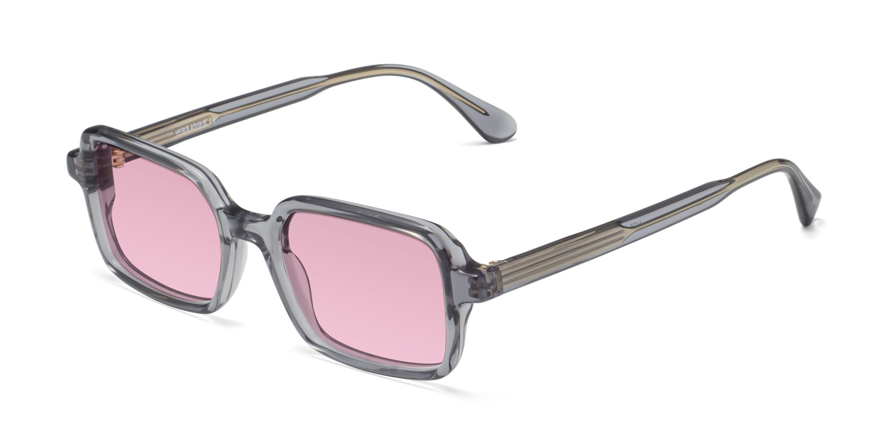 Angle of Canuto in Transparent Gray with Light Wine Tinted Lenses