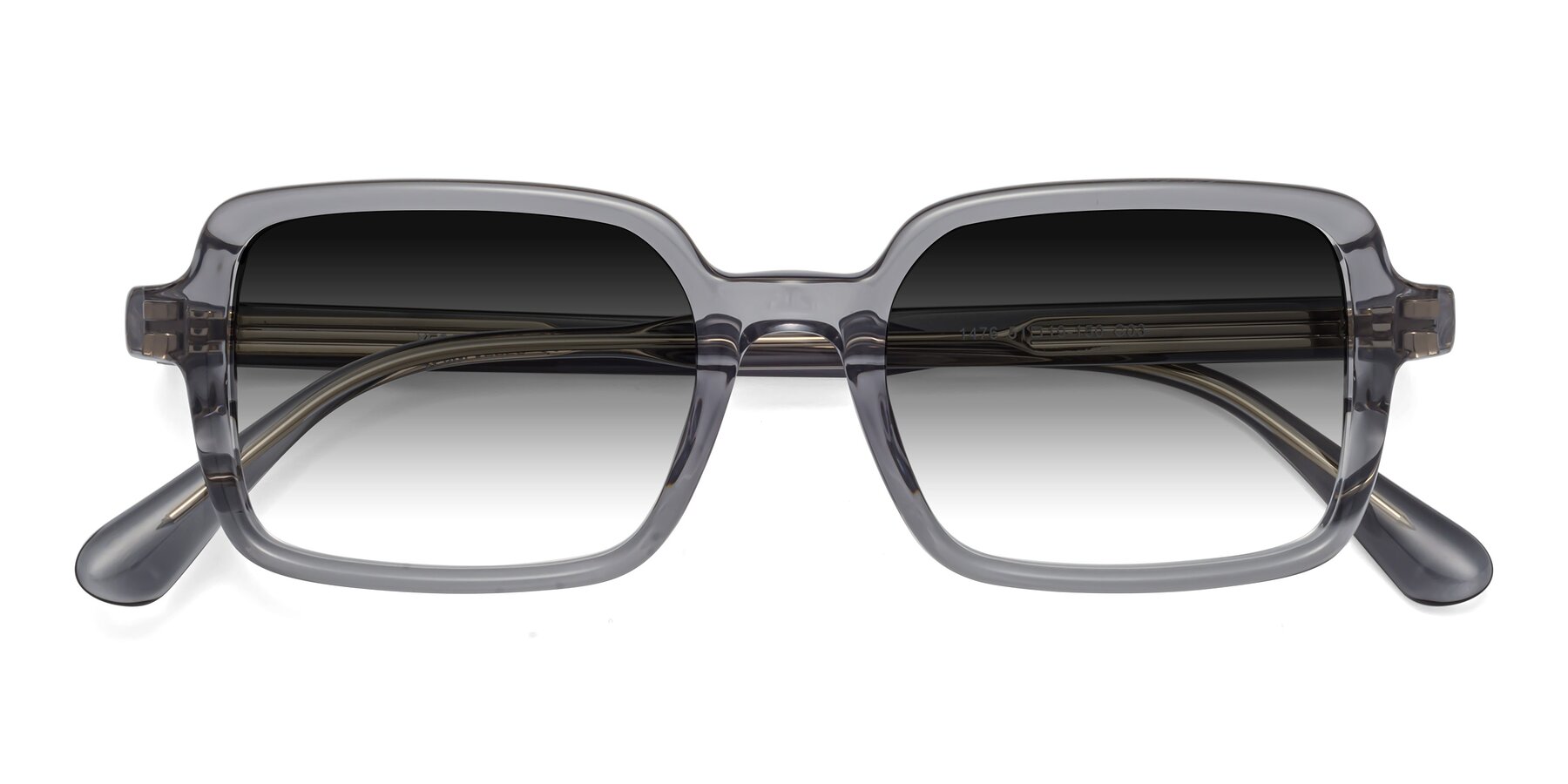 Folded Front of Canuto in Transparent Gray with Gray Gradient Lenses