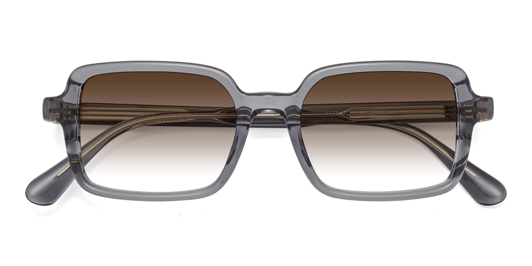 Folded Front of Canuto in Transparent Gray with Brown Gradient Lenses