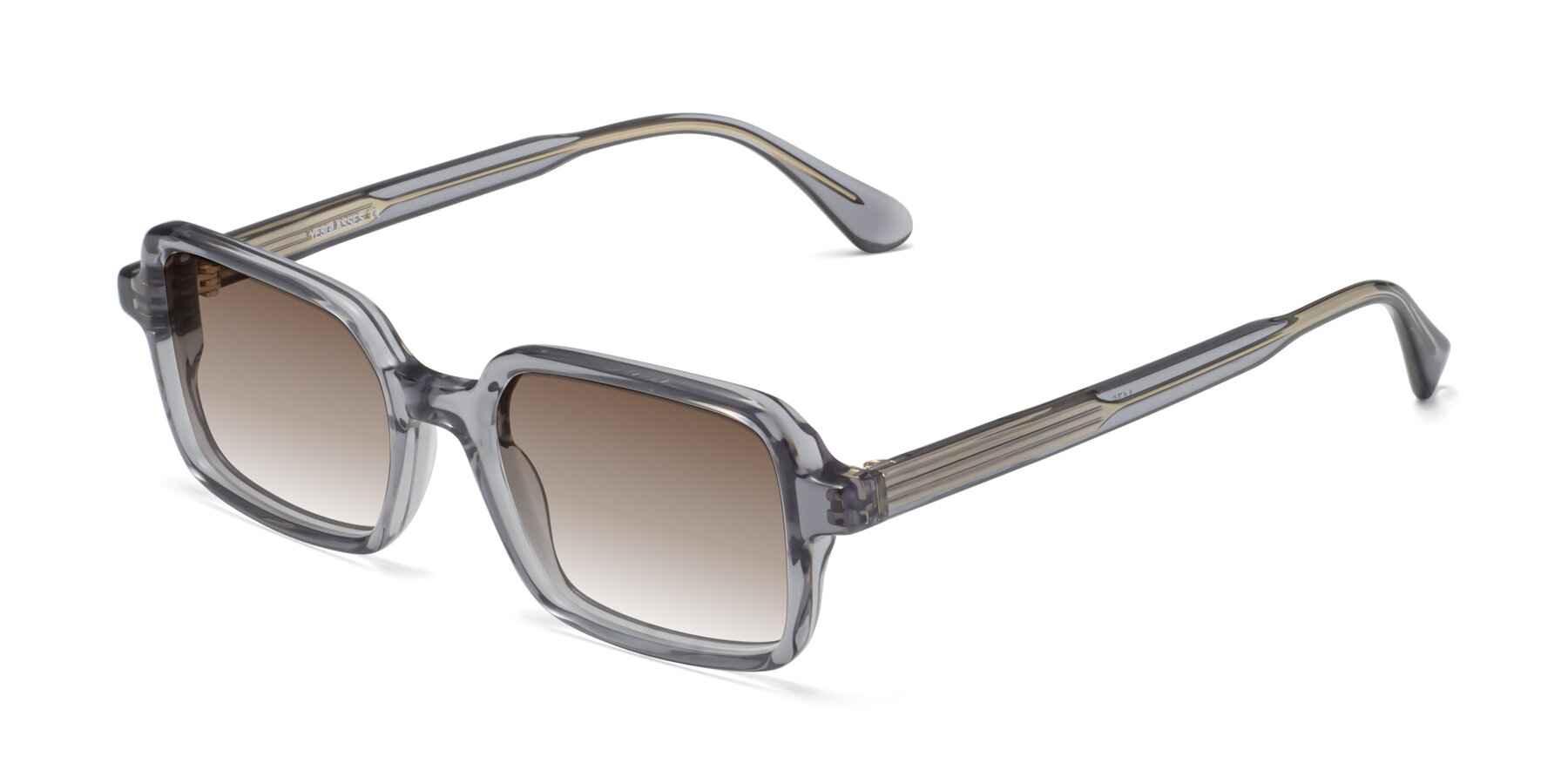 Angle of Canuto in Transparent Gray with Brown Gradient Lenses