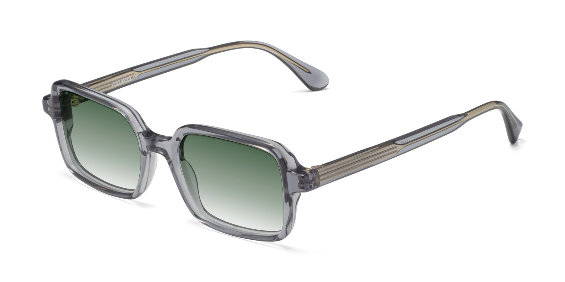 Angle of Canuto in Transparent Gray with Green Gradient Lenses