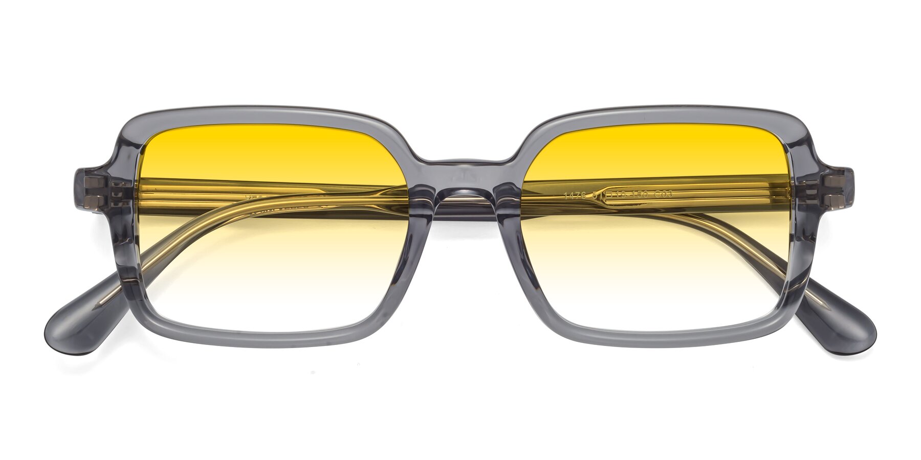 Folded Front of Canuto in Transparent Gray with Yellow Gradient Lenses