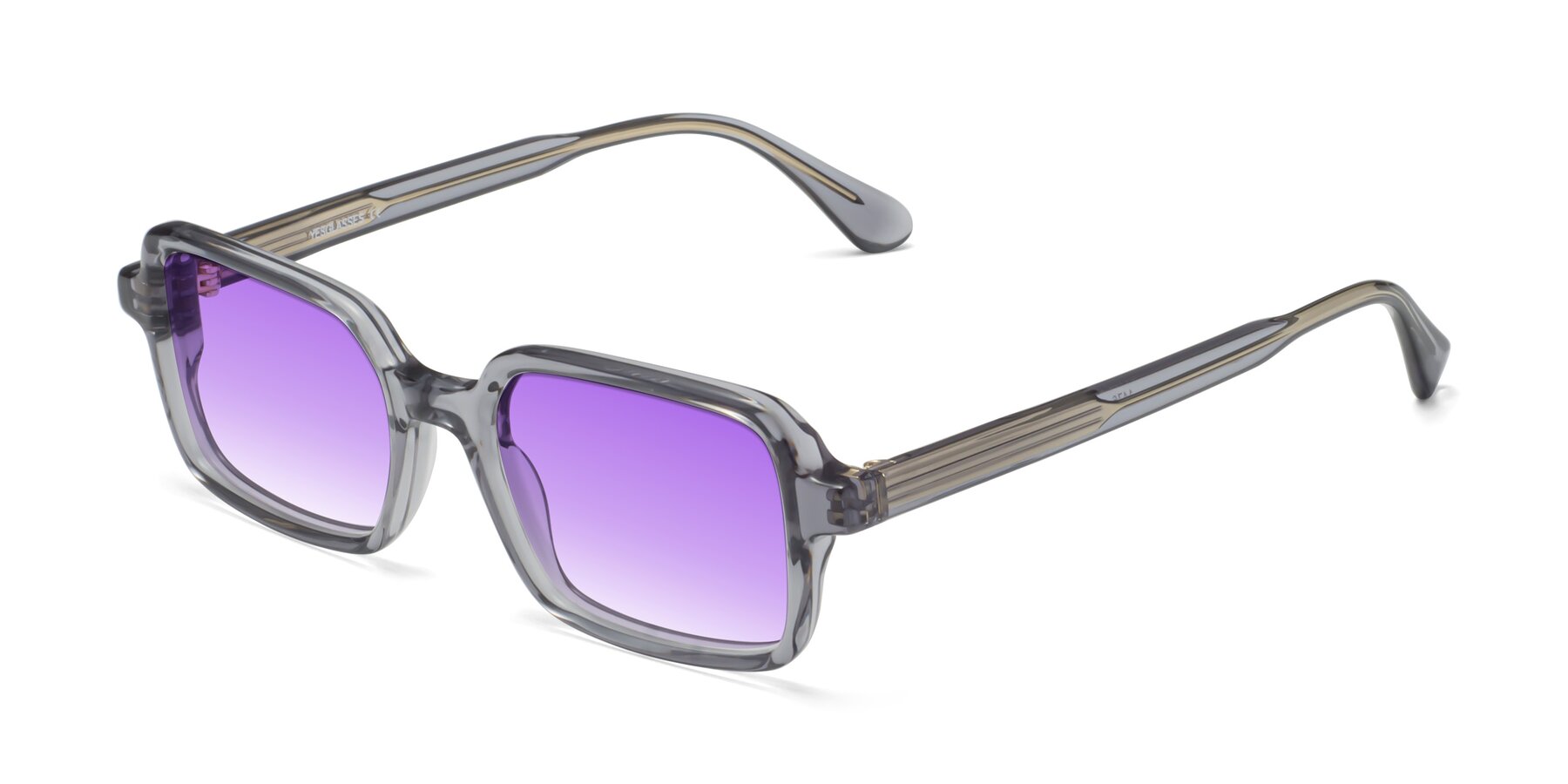 Angle of Canuto in Transparent Gray with Purple Gradient Lenses