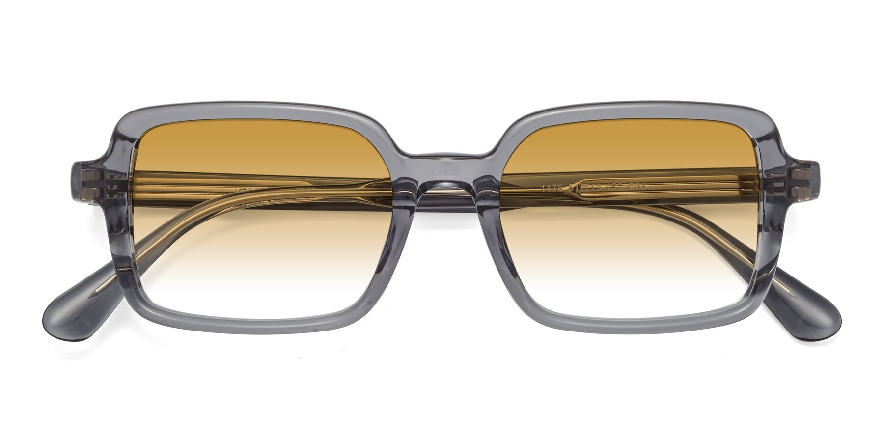 Folded Front of Canuto in Transparent Gray with Champagne Gradient Lenses