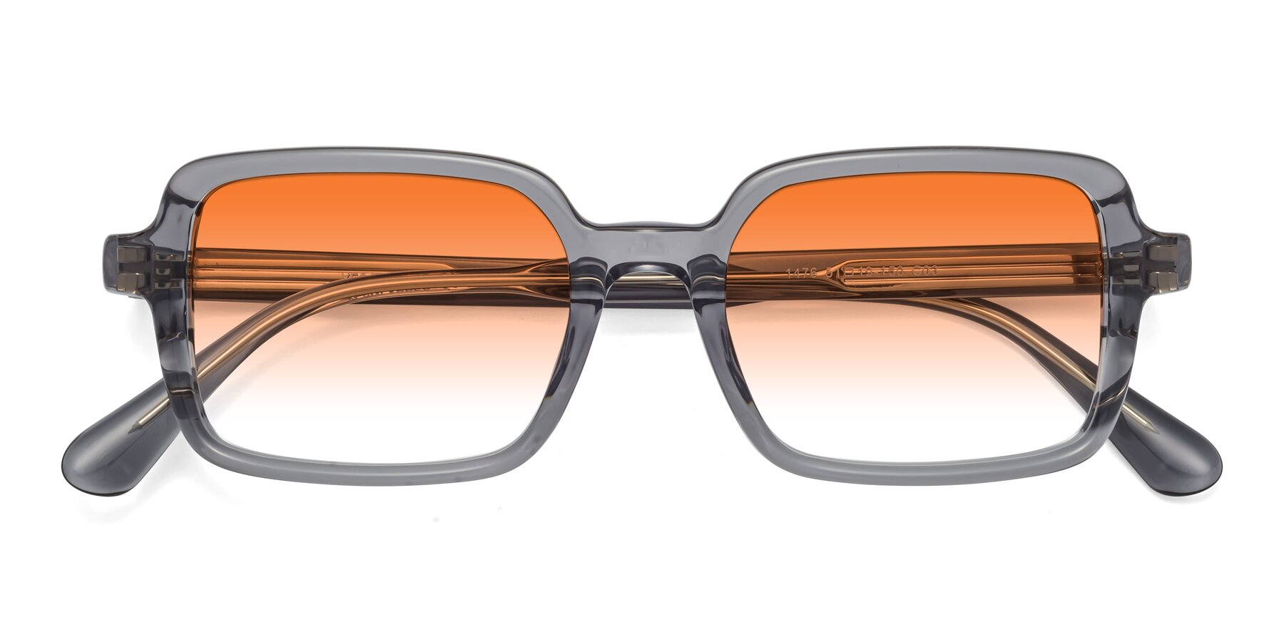 Folded Front of Canuto in Transparent Gray with Orange Gradient Lenses