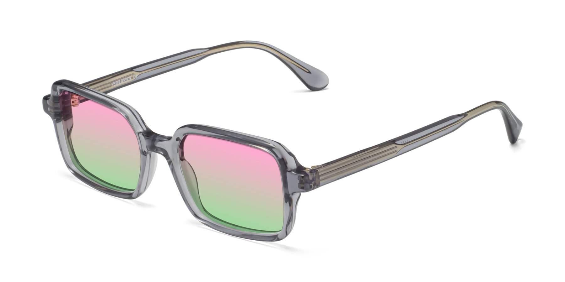 Angle of Canuto in Transparent Gray with Pink / Green Gradient Lenses