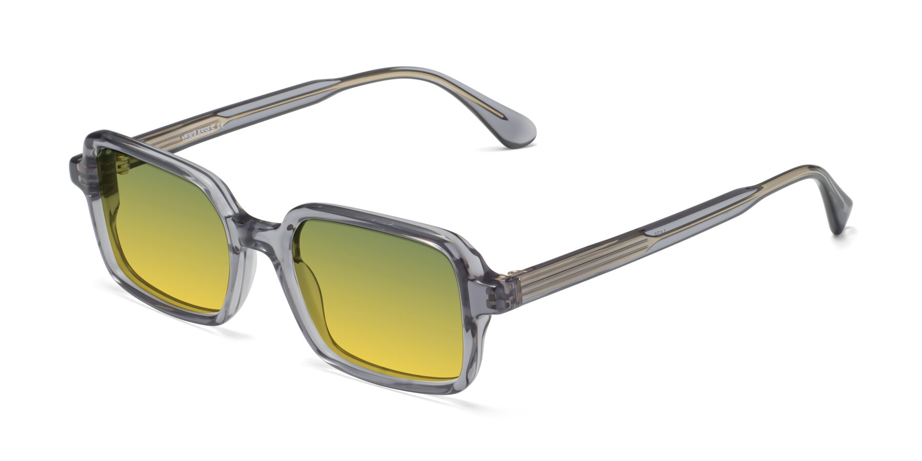 Angle of Canuto in Transparent Gray with Green / Yellow Gradient Lenses