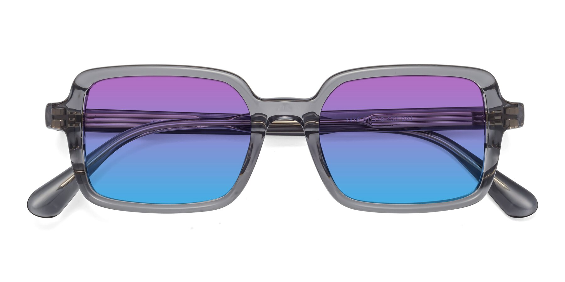 Folded Front of Canuto in Transparent Gray with Purple / Blue Gradient Lenses