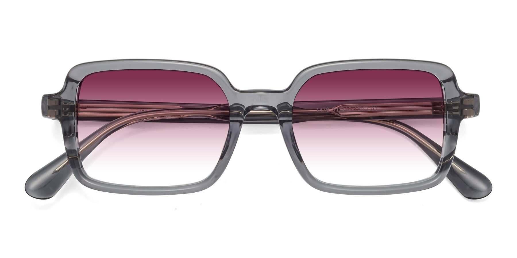 Folded Front of Canuto in Transparent Gray with Wine Gradient Lenses