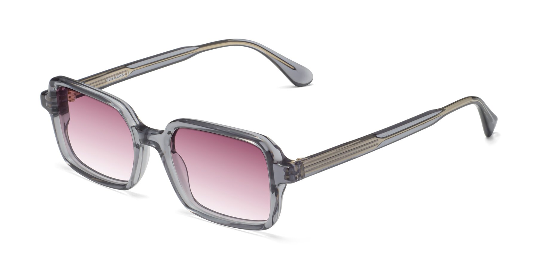 Angle of Canuto in Transparent Gray with Wine Gradient Lenses