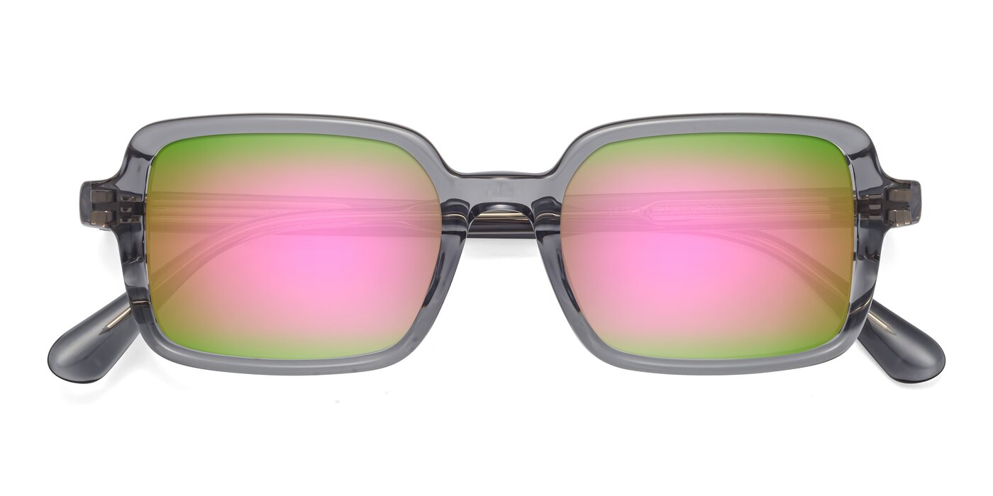 Canuto - Transparent Gray Flash Mirrored Sunglasses