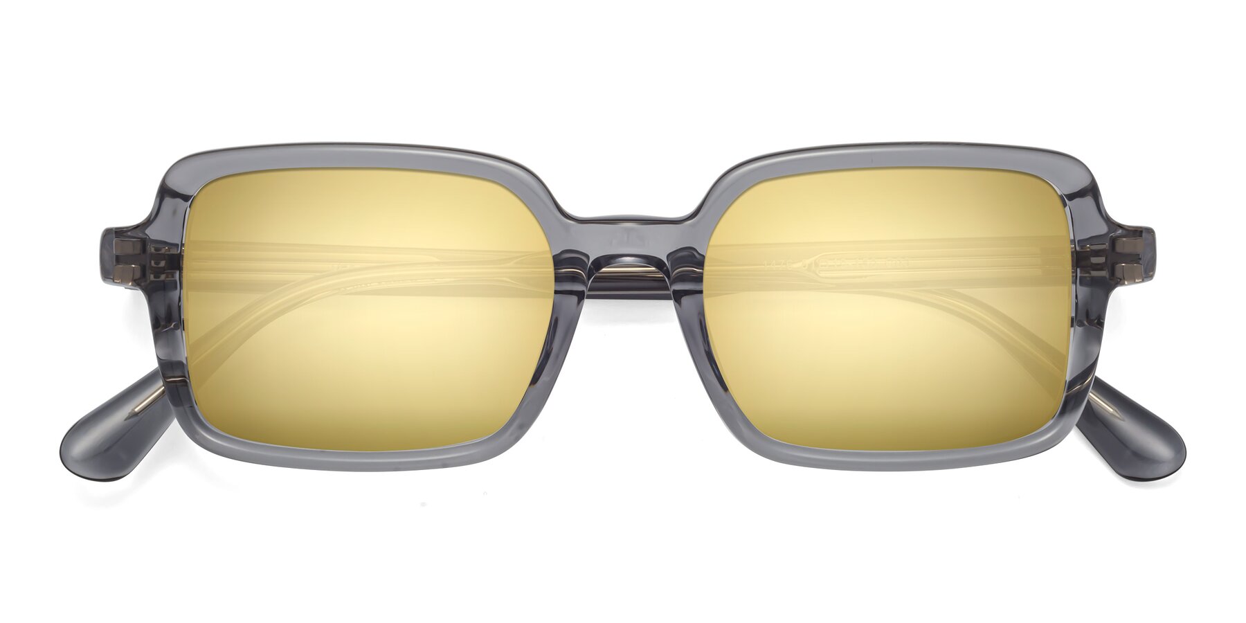 Folded Front of Canuto in Transparent Gray with Gold Mirrored Lenses