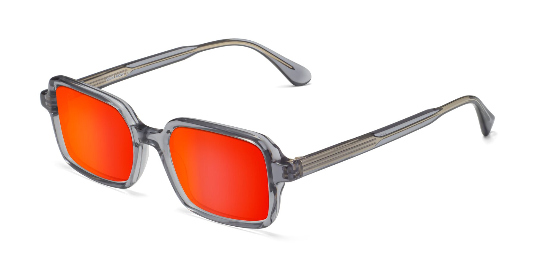 Angle of Canuto in Transparent Gray with Red Gold Mirrored Lenses