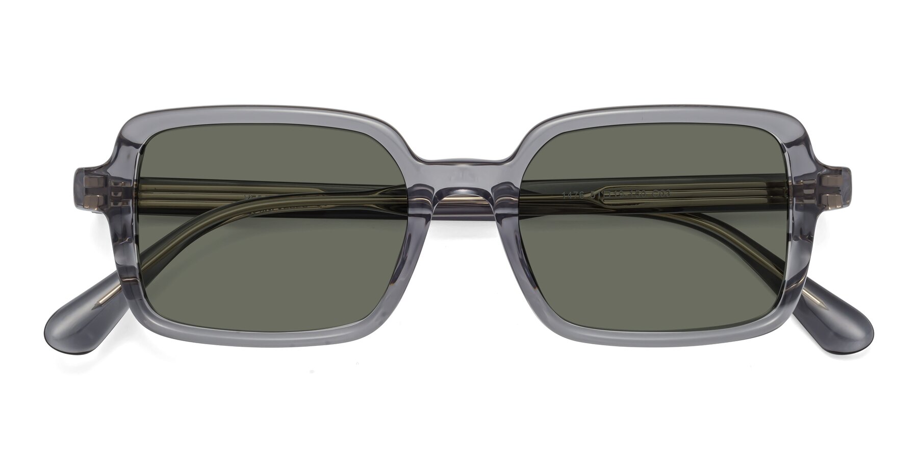 Folded Front of Canuto in Transparent Gray with Gray Polarized Lenses