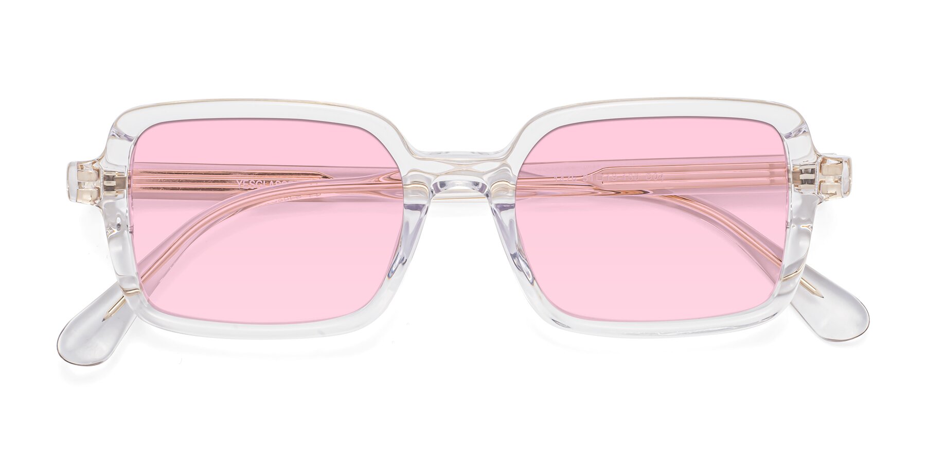 Folded Front of Canuto in Clear with Light Pink Tinted Lenses