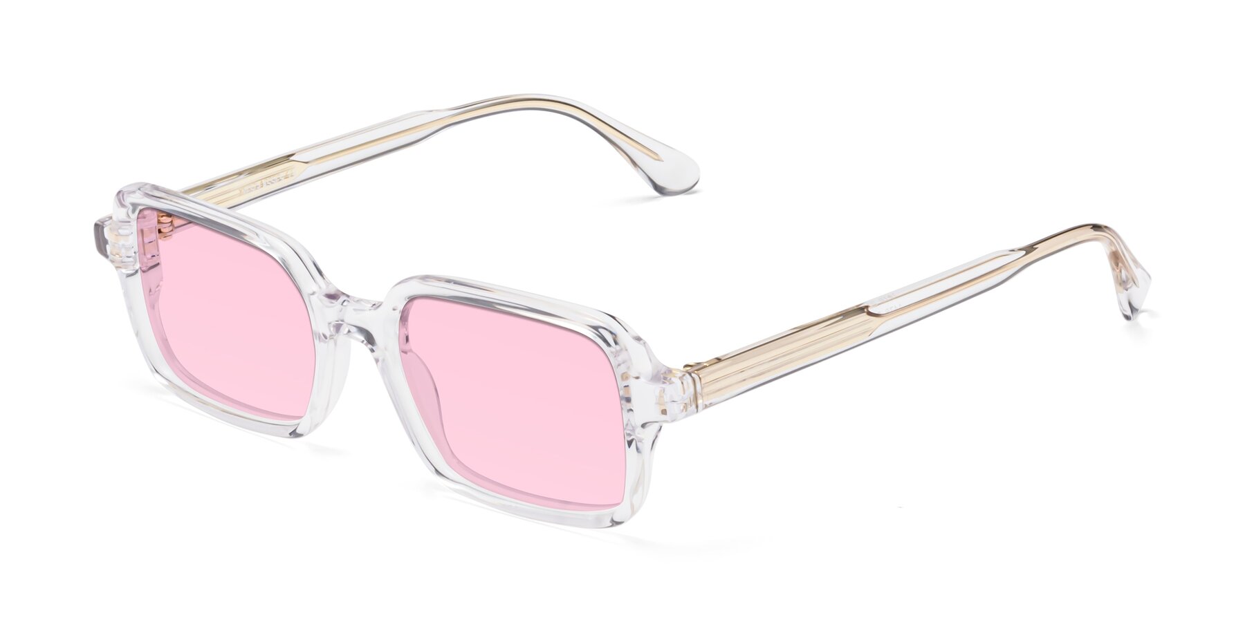 Angle of Canuto in Clear with Light Pink Tinted Lenses