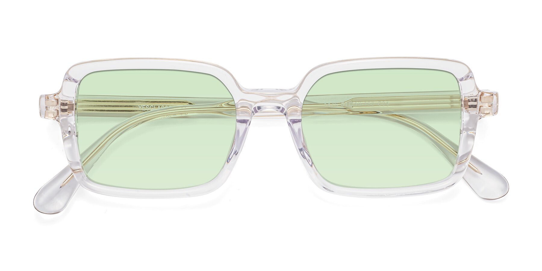 Folded Front of Canuto in Clear with Light Green Tinted Lenses