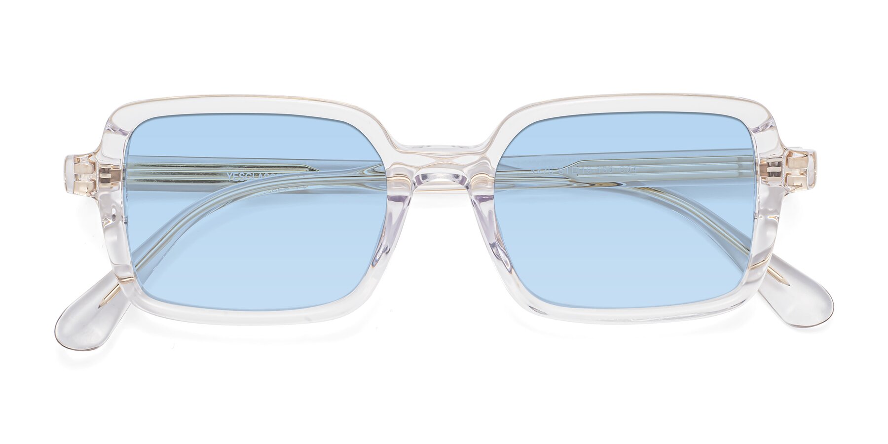 Folded Front of Canuto in Clear with Light Blue Tinted Lenses