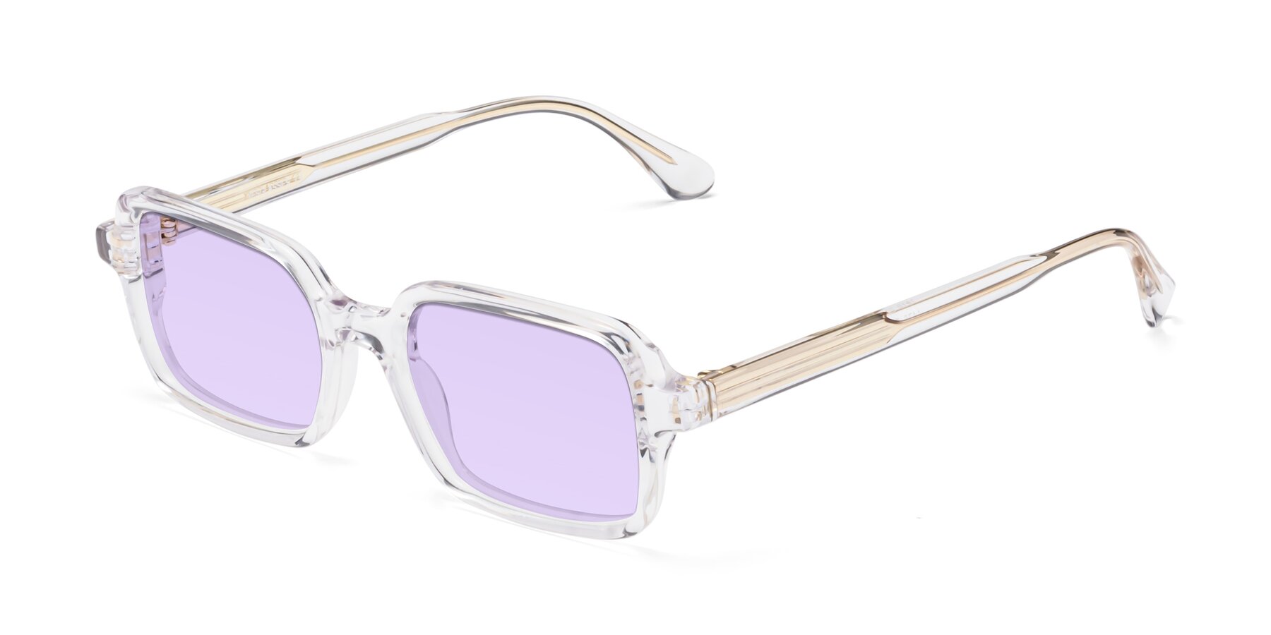 Angle of Canuto in Clear with Light Purple Tinted Lenses
