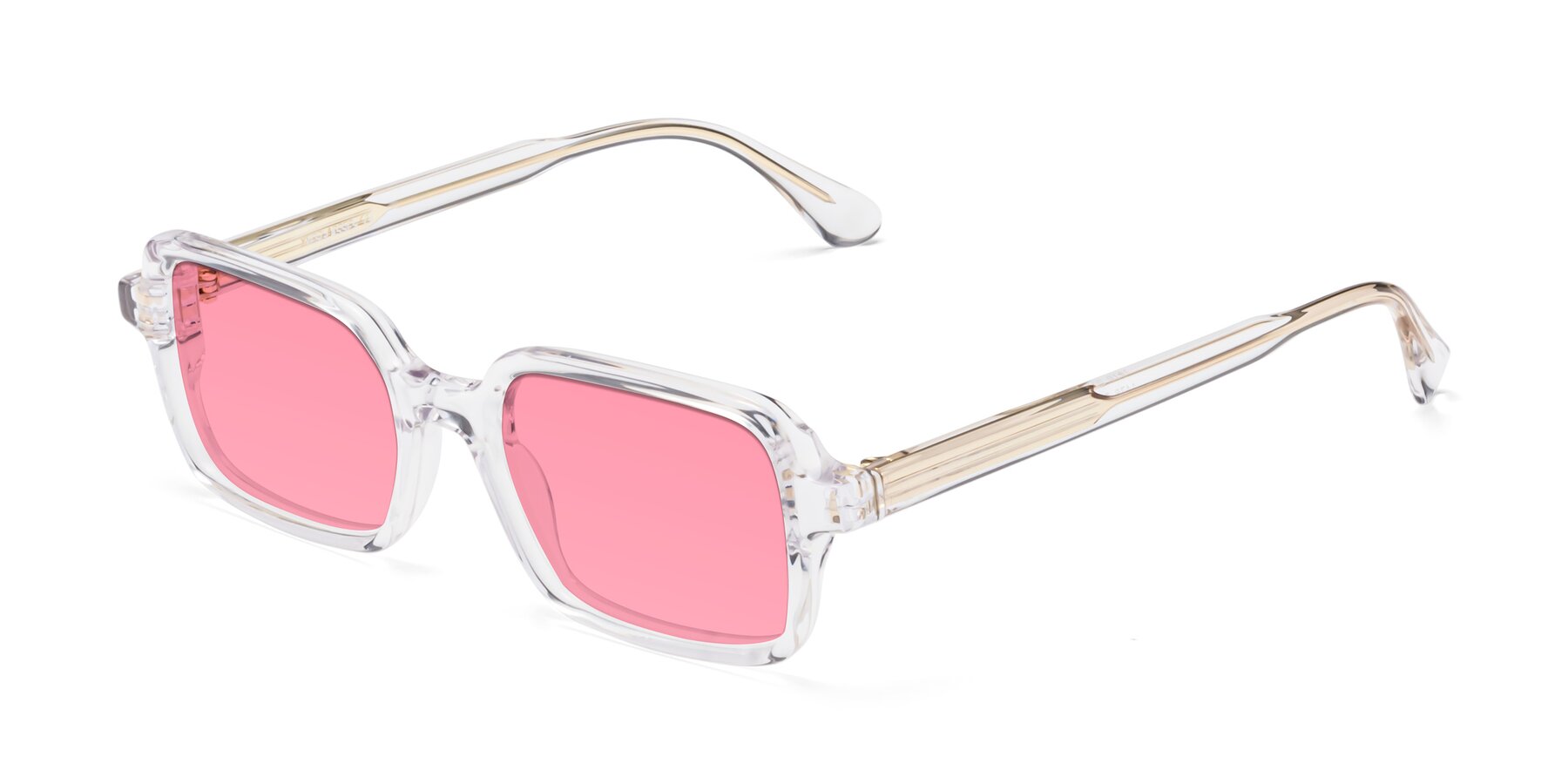Angle of Canuto in Clear with Pink Tinted Lenses