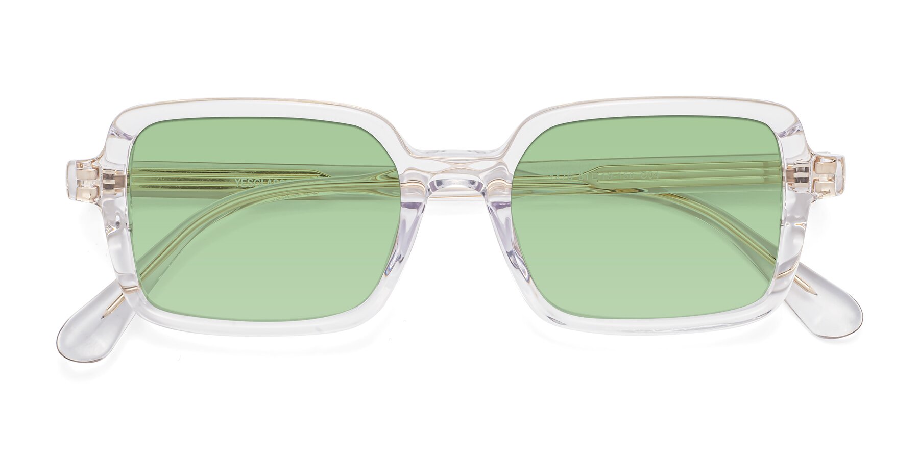 Folded Front of Canuto in Clear with Medium Green Tinted Lenses
