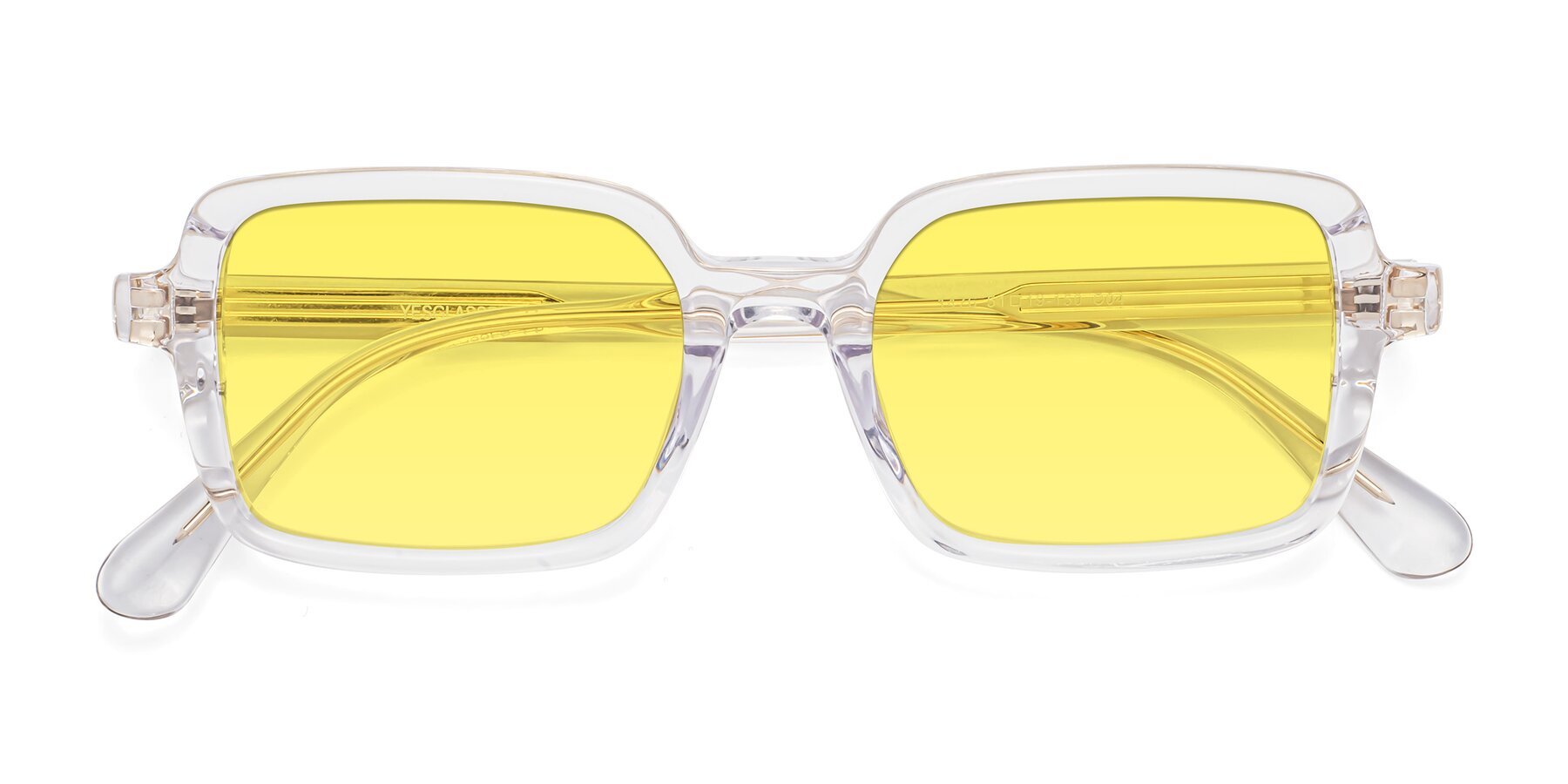 Folded Front of Canuto in Clear with Medium Yellow Tinted Lenses