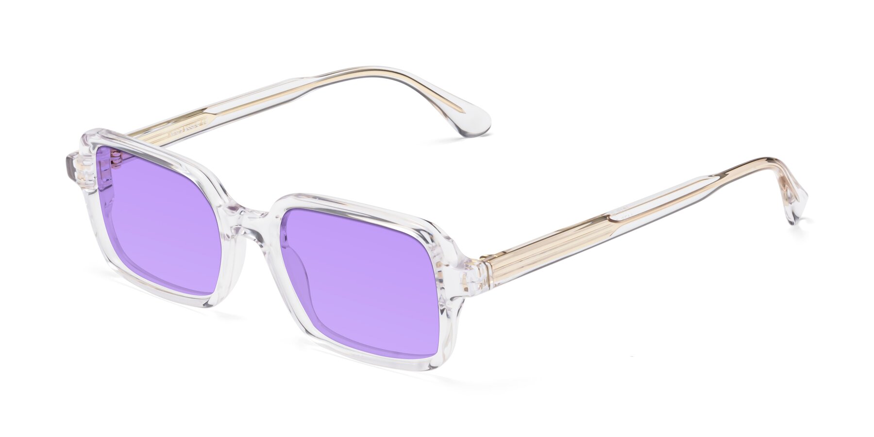 Angle of Canuto in Clear with Medium Purple Tinted Lenses