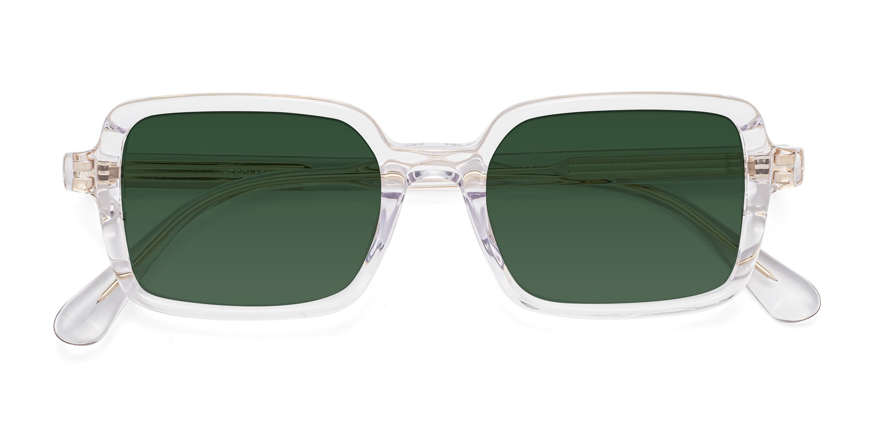 Folded Front of Canuto in Clear with Green Tinted Lenses