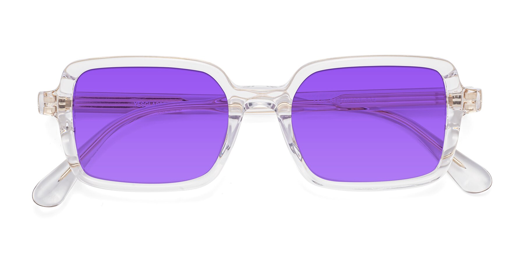 Folded Front of Canuto in Clear with Purple Tinted Lenses