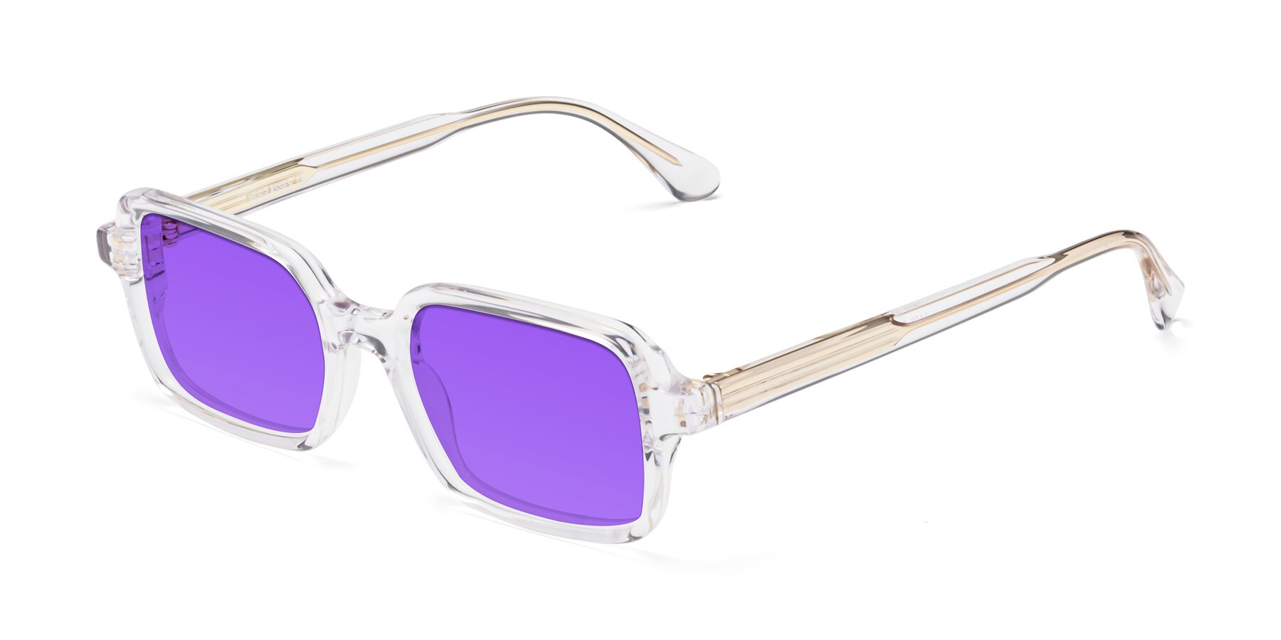 Angle of Canuto in Clear with Purple Tinted Lenses