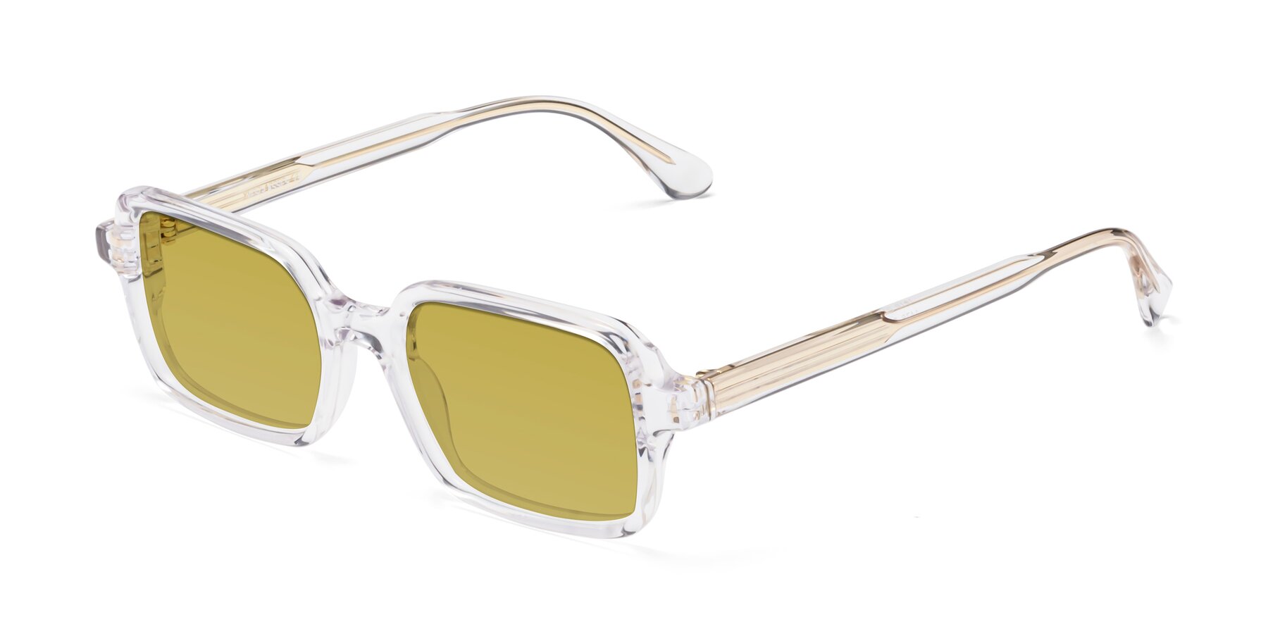 Angle of Canuto in Clear with Champagne Tinted Lenses